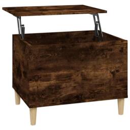 Berkfield Home Coffee Table Smoked Oak 60x44.5x45 cm Engineered Wood in Brown - thumbnail 1