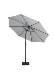 Living and Home 3M Large Rotating Patio Parasol for Outdoor Sunshade and Rain with Plastic Fillable Base in Light Grey - thumbnail 4