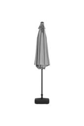 Living and Home 3M Large Rotating Patio Parasol for Outdoor Sunshade and Rain with Plastic Fillable Base in Light Grey - thumbnail 5