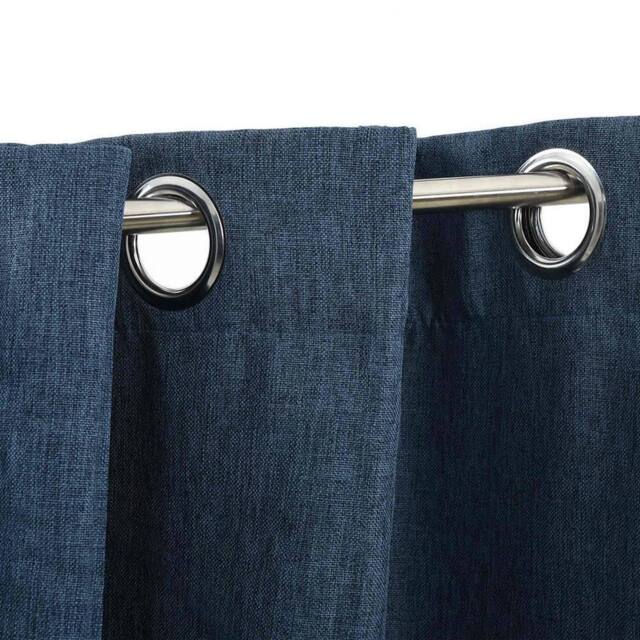 Berkfield Home Linen-Look Blackout Curtains with Grommets 2 pcs Blue 140x245cm - Size: 140x245 cm - image 1