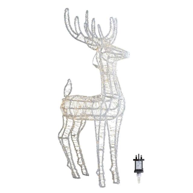 Samuel Alexander 1.03m Light up Acrylic Reindeer Decoration with 1040 Warm White LEDs in Clear - image 1