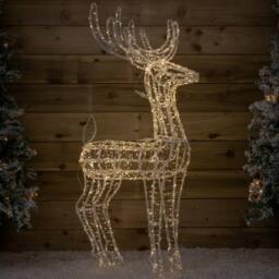Samuel Alexander 1.03m Light up Acrylic Reindeer Decoration with 1040 Warm White LEDs in Clear - thumbnail 2