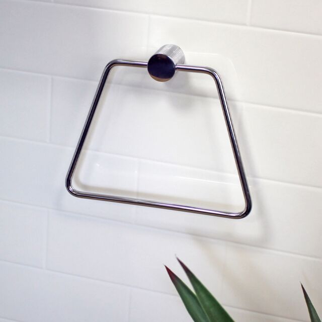 Showerdrape Vitality Chrome Stainless Steel Wall Mounted Towel Ring in Metallic Silver - image 1