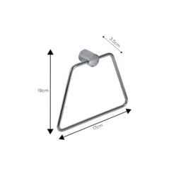 Showerdrape Vitality Chrome Stainless Steel Wall Mounted Towel Ring in Metallic Silver - thumbnail 3