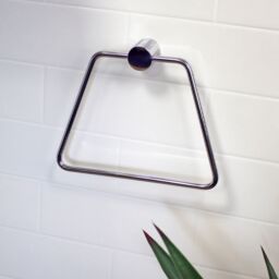 Showerdrape Vitality Chrome Stainless Steel Wall Mounted Towel Ring in Metallic Silver