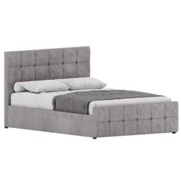 Home Discount Vida Designs Valentina Double Ottoman Bed Frame Velvet Fabric UKFR in Silver - thumbnail 7