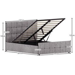 Home Discount Vida Designs Valentina Double Ottoman Bed Frame Velvet Fabric UKFR in Silver - thumbnail 3