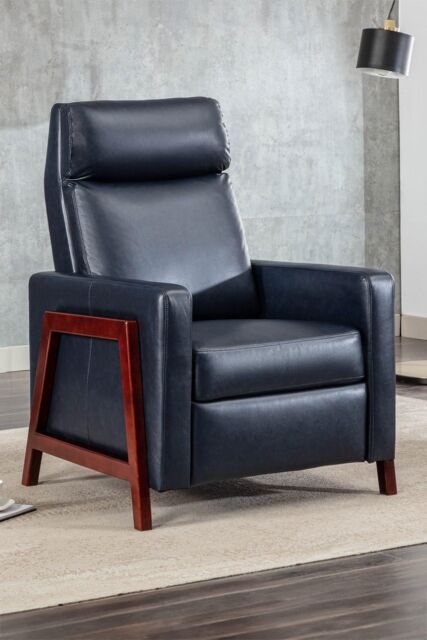 More4Homes Riley Pushback Recliner Air Leather Modern Accent Recliner Chair in Blue - image 1