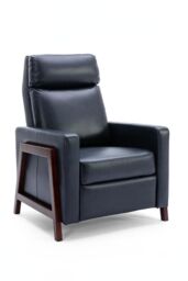 More4Homes Riley Pushback Recliner Air Leather Modern Accent Recliner Chair in Blue - thumbnail 2