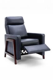 More4Homes Riley Pushback Recliner Air Leather Modern Accent Recliner Chair in Blue - thumbnail 3