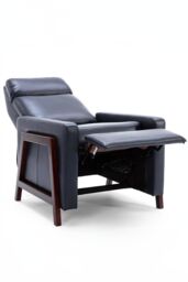 More4Homes Riley Pushback Recliner Air Leather Modern Accent Recliner Chair in Blue - thumbnail 4
