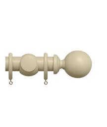 New Edge Blinds Premium 50mm Wooden Curtain Pole Set - Cotton Cream - Size: 110 cm - thumbnail 1
