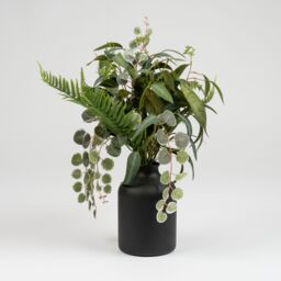 Scottish Everlastings Ltd 58cm Mixed leaves Bouquet in 23.5cm Black Vase in Green - thumbnail 2