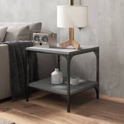 Berkfield Home Side Tables 2 pcs Grey Sonoma 40x40x40 cm Engineered Wood - Size: 40 x 40 x 40 cm - thumbnail 4