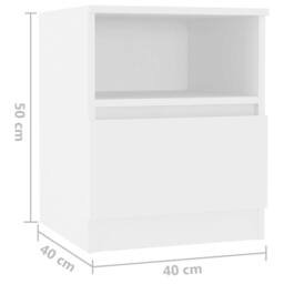 Berkfield Home Durable Bed Cabinet White 40x40x50 cm Engineered Wood - Size: 40 x 40 x 50 cm - thumbnail 7