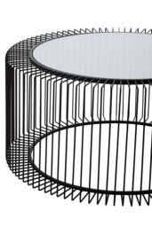 Orsina Coffee Table, Metal Frame & Glass Top Black Coffee Table, Minimalist Metal Coffee Table, Dark Coffee Table - thumbnail 5