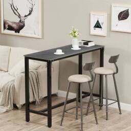 EONLION Dark Grey Marble Top Rectangle Frame Dining Table - Size: 100 cm - thumbnail 3