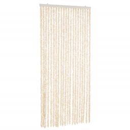 Berkfield Home Fly Curtain Beige & White 90x200 cm Chenille - thumbnail 2
