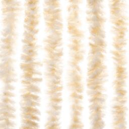 Berkfield Home Fly Curtain Beige & White 90x200 cm Chenille - thumbnail 6