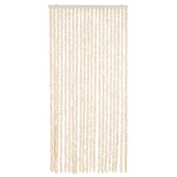 Berkfield Home Fly Curtain Beige & White 90x200 cm Chenille - thumbnail 3