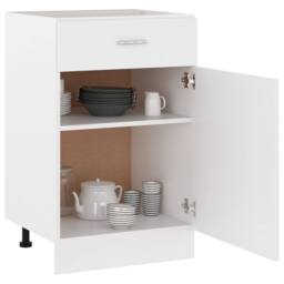 Berkfield Home Drawer Bottom Cabinet White 50x46x81.5 cm Engineered Wood - thumbnail 4