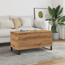 Berkfield Home Coffee Table Artisan Oak 90x44.5x45 cm Engineered Wood in Brown - thumbnail 1