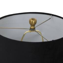 Wyld Haus Fernforge grey ribbed glass table lamp with black velvet shade - thumbnail 4