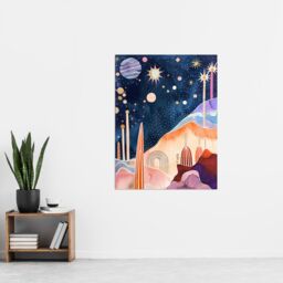 "Artery8 Mid Century Modern Abstract Boho Space Landscape Wall Art Print - Size: W24"" x H32""" - thumbnail 4