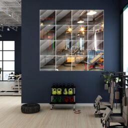 Trendi Set of 16 Frameless 30x30cm Glass Wall Mirror Tiles in Clear - Size: 4 Pack - thumbnail 5