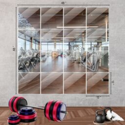 Trendi Set of 16 Frameless 30x30cm Glass Wall Mirror Tiles in Clear - Size: 4 Pack - thumbnail 2