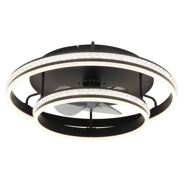 Netlighting Ceiling Fan Black 3 Blade 2x LED Dimmable 2700-6500K Remote - image 1