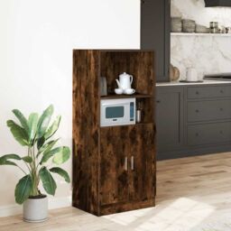 Berkfield Home Kitchen Cabinet Smoked Oak 57x41.5x131.5 cm Engineered Wood in Brown