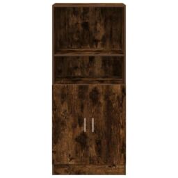 Berkfield Home Kitchen Cabinet Smoked Oak 57x41.5x131.5 cm Engineered Wood in Brown - thumbnail 4
