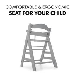 hauck Alpha+ Wooden Highchair - Grey - thumbnail 3