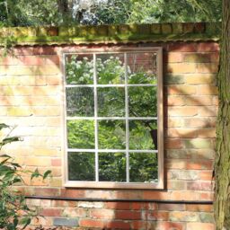 Melody Maison Large Rustic Wooden Window Wall Mirror 120cm X 90cm in Light Brown - Size: 120 cm X 90 cm - thumbnail 4