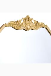 Living and Home 60cm W x 90cm H Gold Wave Carved Metal Framed Decorative Wall Mirror Makeup Mirror - Size: 60 cm W x 90 cm H - thumbnail 5