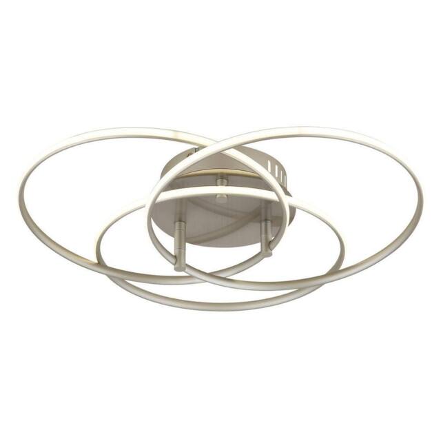 Netlighting Kombos 45.6cm Semi Flush Ceiling Light Nickel Matt 3x LED 4000K in Grey - image 1