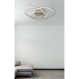 Netlighting Kombos 45.6cm Semi Flush Ceiling Light Nickel Matt 3x LED 4000K in Grey - thumbnail 5