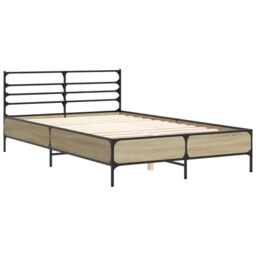 Berkfield Home Bed Frame without Mattress Sonoma Oak 120x200 cm in Brown - Size: Small Double - thumbnail 3