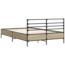 Berkfield Home Bed Frame without Mattress Sonoma Oak 120x200 cm in Brown - Size: Small Double - thumbnail 6