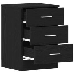 Berkfield Home Bedside Cabinets 2 pcs Black Oak 38x35x55 cm Engineered Wood - Size: 38 x 35 x 55 cm - thumbnail 6