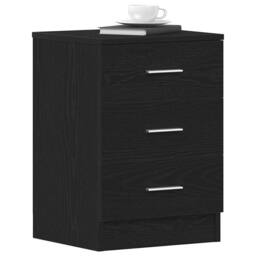 Berkfield Home Bedside Cabinets 2 pcs Black Oak 38x35x55 cm Engineered Wood - Size: 38 x 35 x 55 cm - thumbnail 1