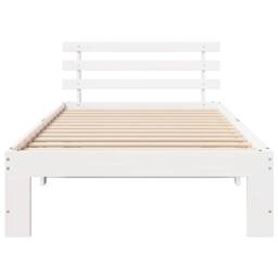 Berkfield Home Pine Wood Bed Frame White Wood 80 x 200 cm White Bed Frame - thumbnail 5