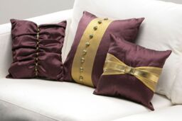 Orsina Black & Gold Cushion in Brown - thumbnail 2