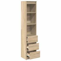 Berkfield Home Highboard Sonoma Oak 37.5x35x180 cm Engineered Wood in Brown - thumbnail 5