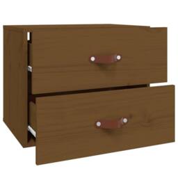 Berkfield Home Wall-mounted Bedside Cabinet Honey Brown 50x36x40 cm - Size: 50 x 36 x 40 cm - thumbnail 8