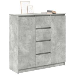 Berkfield Home Sideboard with Drawers Concrete Grey 100.5x35x98.5 cm Engineered Wood - thumbnail 4