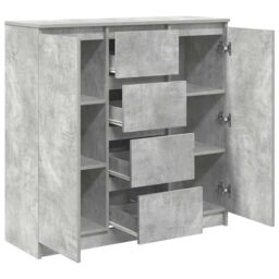 Berkfield Home Sideboard with Drawers Concrete Grey 100.5x35x98.5 cm Engineered Wood - thumbnail 5