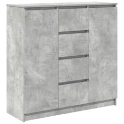 Berkfield Home Sideboard with Drawers Concrete Grey 100.5x35x98.5 cm Engineered Wood - thumbnail 2