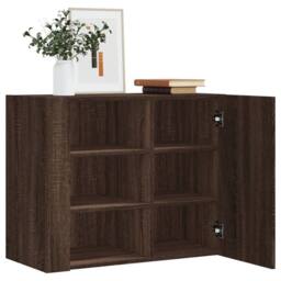 Berkfield Home Wall Cabinet Brown Oak 75x35x60 cm Engineered Wood - Size: 75 x 35 x 60 cm - thumbnail 2
